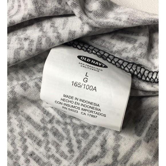 Old Navy Womens Relaxed Dolman Short Sleeve T Shirt Black Geo Summer Print L - Picture 9 of 11